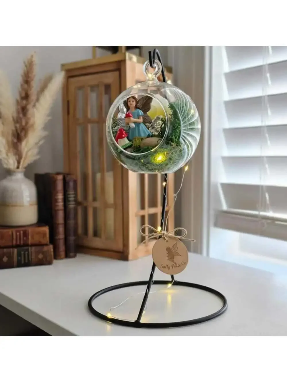 Handmade Fairy Garden Terrarium with LED Fairy Lights